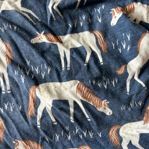 Organic cotton Winter Water Factory horse print crib sheet